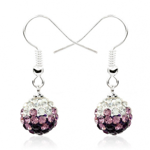 Oorbellen-Crystal-Bol-Paars